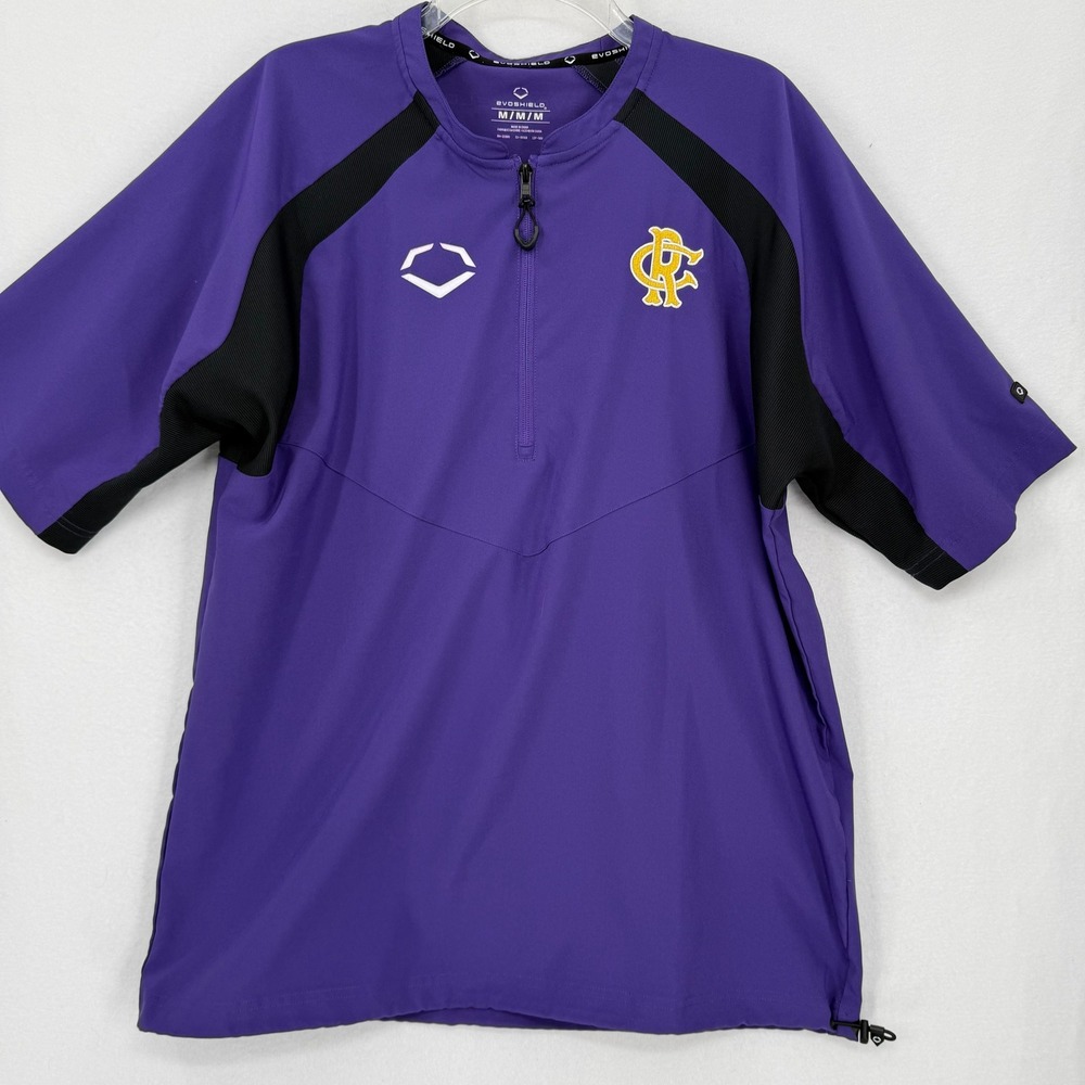 EvoShield Colorado Rockies 1/4 Zip Pullover Shirt Mens M Purple Black Baseball